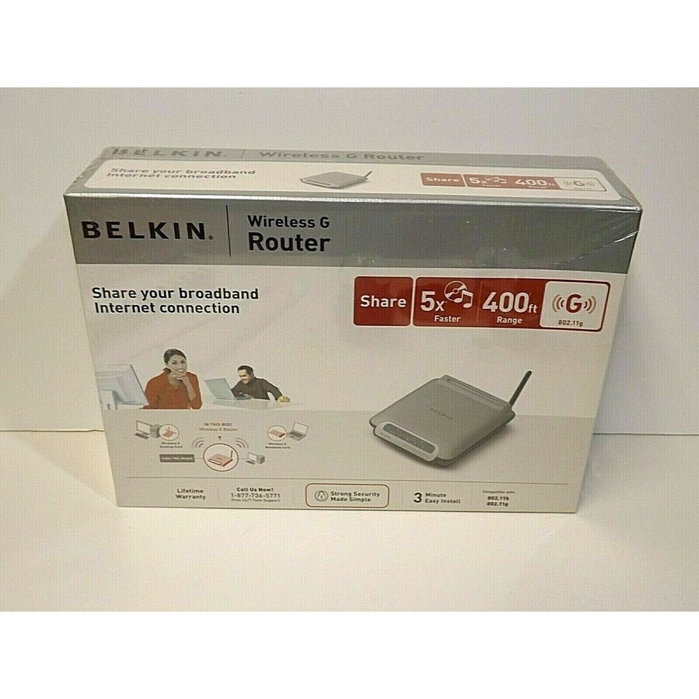 Belkin Wireless G Router‎ 4-port switch - 802.11b/g Brand New Sealed in Box